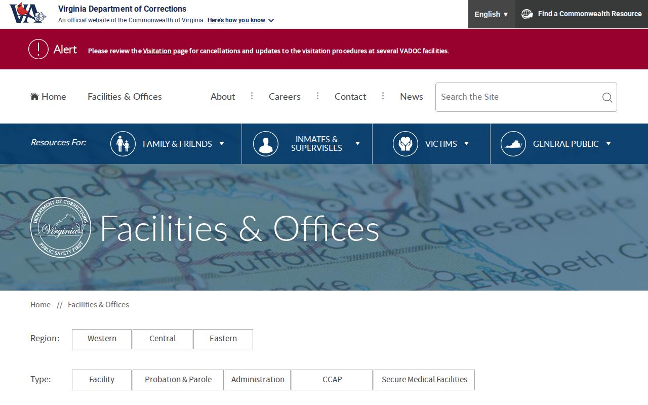 District 13 office listing for Lynchburg post-release supervision